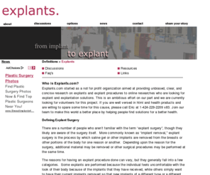 explant.org: Explant  [About: Your explant online resource]
Explant - Your source for information regarding explant medical procedures.