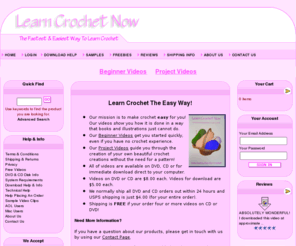 learn-crochet-now.com: How To Crochet  - Learn Crochet Now
How to crochet video tutorials teach you quickly and easily with step-by-step how-to instruction. DVD, CD or download direct to your computer. Free samples.
 How To Crochet