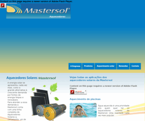 mastersol.com.br: Aquecedores Solares - Aquecedor Solar. Energia solar, aquecimento de água, boiler, placas coletoras, reservatórios
Mastersol Aquecedores Solares. Indústria e comércio de aquecedores solares localizada em Sorocaba/SP, representantes em todo o Brasil. Acesse nosso site.