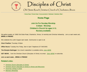 disciplesofchrist.org: Disciples Home Page
Disciples of Christ Christian Church of Charleston, Illinois