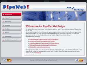 pipaweb.com: PipaWeb Webdesign: Webseitengestaltung, Internetauftritt, Homepageerstellung, Computer Service
Erfolgreicher Internetauftritt mit PipaWeb Webdesign: individuelle Webseitengestaltung, kreative Homepageerstellung, professionelles Webdesign und Internetlösungen und ein perfekter Service