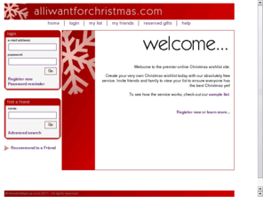 alliwantforchristmas.com: alliwantforchristmas.com - a member of thewishlistgroup.com
wishlists