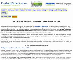 phdtheses.com: Dissertations, PhD Theses, Abstracts & Proposals
Original custom dissertations and Master's thesis writing help for students who need a well-written model dissertation, dissertation abstact, or research proposal.