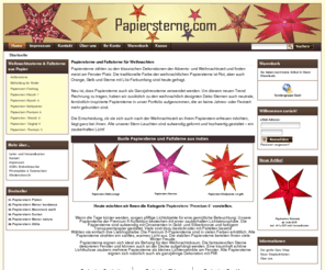 papiersterne.com: Papiersterne, Weihnachtssterne, Sterne & Faltsterne für Weihnachten
Sterne, Weihnachtssterne, Papiersterne zum Falten, Außensterne und Weihnachsterne in vielen Varianten ab 8,90 € bei Papiersterne.com  