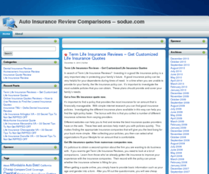 sodue.com: Auto Insurance Review Comparisons
Auto Insurance Review Comparisons