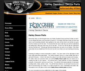 deuceparts.com: Harley Davidson Deuce Parts
Great discounted prices on Harley Davidson Deuce parts & bikes here !