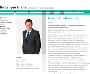 alfried-heidbrink.com: LINDENPARTNERS : Dr. Alfried Heidbrink
lindenpartners berät Unternehmen und Unternehmer in ausgewählten Bereichen des Wirtschaftsrechts. 