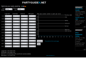 partyguiden.net: Drinking planner - optimize your party evening
The drinking planner helps you to optimize your drinking. 
Works not only for Saturday night parties, but also for weekday-partying. 
Don't leave anything to chance. Plan your drinking yourself, no one is gonna do it for you.
Calculate alcohol per body mass.