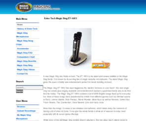 magicsing.org: Magic Sing
Magic Sing - Source of information about karaoke, magic sing microphones and accessories and music related articles., Magic Sing ET-18000 Karaoke Microphone, Magic Sing ET-19KV (ET-19000V) Karaoke Microphone 2010 Edition.