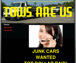 junkmycarinflorida.com: TOWS ARE US - Home - West Palm Beach, FL
TOWS ARE US - Loxahatchee, FL. 24HR. Towing Service, Flatbed and Wheelift Service, Towing West Palm Beach, Parking Enforcement & Junk Cars Removed. Automotive