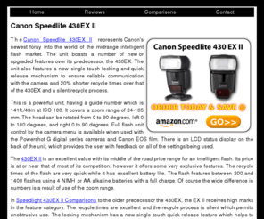 speedlite430exii.com: Canon Speedlite 430 EX II Price Comparisons | User Reviews | Specs
Looking for a Canon Speedlite 430 EX II? Click above to get the best price on your Speedlite 430 EX II with our Price Comparisons, User Reviews, and Speedlite Specs.