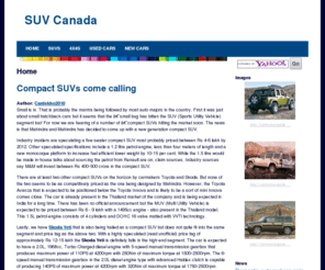 suvcanada.com: SUV Canada - Find  Compact Suvs and more!
A great online resource for Compact Suvs. Find the information you need about Compact Suvs now.