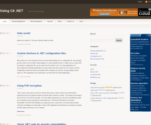 usingcsharp.net: Using C# .NET
Using C# .NET, articles for C# developers, source for better solutions
