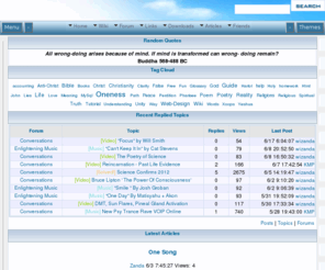 wizanda.co.uk: wizanda - Oneness - True Faith
Reality Community Portal - Poetry - Links Directory - Articles - Wiki - Forum - News - RSS Feeds - Downloads - Enlightened Music and much more!