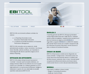 ebitool.com: EBITOOL
Ebitool è un software verticale per reporting direzionale e un sistema di controllo di gestione e di corporate performance management.