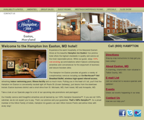 hampton-easton.com: Hampton Inn Easton Maryland Hotel | Hampton Inn - Easton
The pristine Hampton Inn - Easton offers high quality hotel service as the most reasonable prices you'll find. Our wireless internet access, non-smoking accommodations and more make us the perfect hotel for your next trip.