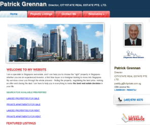 97818370.com: Patrick Grennan - CITYSTATE REAL ESTATE PTE. LTD. - www.97818370.com
Patrick Grennan - Director - CITYSTATE REAL ESTATE PTE. LTD. - property agent in Singapore. View details and all available listings