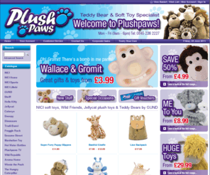 plushpaws.co.uk: NICI Soft Toys - Wild Friends, GUND Teddy Bears, Jellycat and Hello Kitty Soft Toys - Plushpaws.co.uk
NICI Soft Toys - Wild Friends, GUND Teddy Bears and Jellycat Cuddly Toys are all at the Plushpaws Soft Toy Superstore!