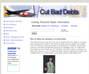 cutbaddebts.com: Cut Bad Debts - Debt Solutions That Work
Cut Bad Debts - Debt Solutions That Work 