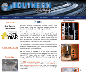 zephyrsurf.com: Southern Cinema Design
Welcome to Southern Cinema Design. Southern Cinema is a full service Home Theater and Electronics Systems specialist with showrooms in Atlanta, Georgia and St. Augustine, Florida. 