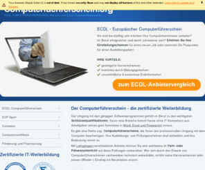 computerfuehrerschein.org: COMPUTERFÜHRERSCHEIN | ECDL Computerführerschein erwerben
ECDL Computerführerschein sowie andere Computerführerscheine werden immer beliebter. Wir zeigen Ihnen, welcher Computerführerschein für Sie der richtige ist uns wie Sie ihn bekommen