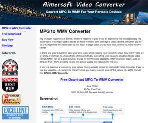 mpgtowmvconverter.com: MPG to WMV Converter
MPG to WMV Converter is perfect MPG to WMV Converter software to help you convert MPG to WMV,burn MPG to WMV with high quality.