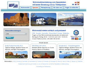 xn--camper-brse-yfb.com: Wohnmobil Reisemobil Camper mieten mit camperboerse
camperboerse organisiert Reisen und Urlaub mit dem Wohnmobil, Reisemobil und Camper. Wohnmobilvermietung in USA, Kanada, Australien, Neuseeland, Südafrika, Namibia, Deutschland, Irland, Sardinien, Frankreich.