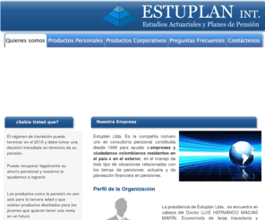 estuplaninternacional.com: ESTUPLAN INTERNACIONAL - ESTUDIOS ACTUARIALES Y ESTUDIOS PENSIONALES
Estudios actuariales y planes de pensión