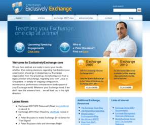 exclusivelyexchange.com: Microsoft Exchange Training Clips and more! - ExclusivelyExchange.com
All things Exchange!