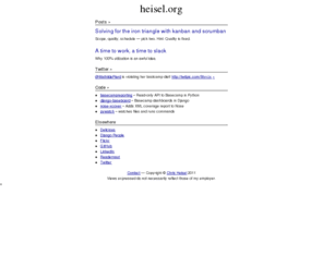 heisel.org: Chris Heisel
Musings for those in the media who grok, grep, and otherwise get the Web.