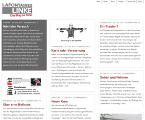 lafontaines-linke.de: Lafontaines Linke
Hier schreiben zwei Politikjournalisten über die Linke.