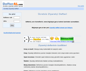 defteral.com: ziyaretçi defteri
DefterAL.com - Ücretsiz ziyaretçi defteri servisi