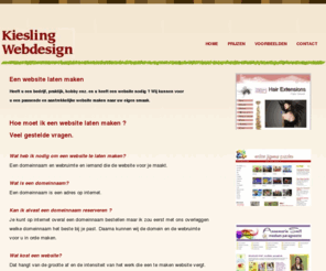 kiesling-webdesign.nl: EEN WEBSITE LATEN MAKEN | een website laten bouwen, webdesign
Een website laten maken voor je bedrijf, praktijk of hobby, Kiesling Webdesign,prijzen.