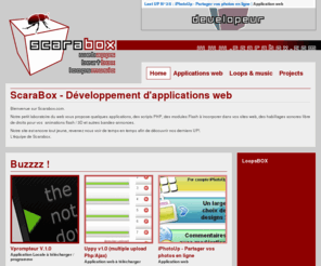 scarabox.com: scarabox.com - Applications Web - Loops
vente en ligne de musiques libres de droit destines  des utilisations professionnelles dans le domaine de la communication, habillage sonore de site web. Application, Iframe virus Iframe.attack v1.1