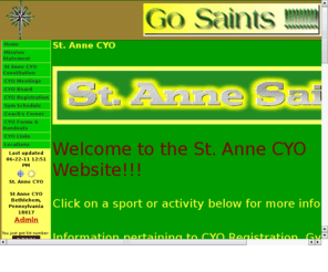 stannesaints.com: St. Anne CYO Website
website on domain faq