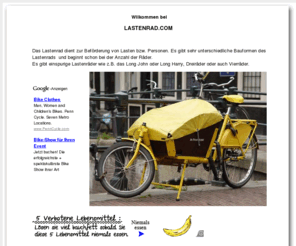 lastenrad.com: Das Lastenrad, Lastenräder, viele Infos zum Lastenrad, Lasten-Rad
Lastenrad, Lastenräder, Lastenfahrrad, Lastenräder, Lastenfahrräder, Lasten Fahrrad