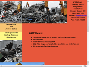 wgcmetals.com: WGC Metals
Scrap Metals, ferrous and non-ferrous wire and cables accepted.