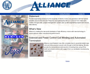 alliance-winding.com: Products That We Specialize In
Stator Winding, Motor Manufacturing Equipment, Stator Assembly System,  Electric Motors, Generators, Coil Winding, Coil Inserting, Stator Manufacturing.
