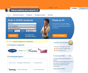 denationalevacaturebank.nl: De vacaturesite met vacatures, banen, stages en bijbanen - NationaleVacaturebank.nl
NationaleVacaturebank.nl is de grootste banensite van Nederland. Zoek nu jouw nieuwe baan, bijbaan of stageplaats.