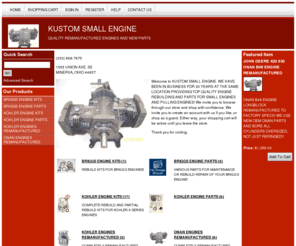 kustomsmallengines.com: KUSTOM SMALL ENGINE
WE PROVIDE REMANUFACTURED KOHLER AND ONAN ENGINES AND QUALITY REBUILD ENGINE PARTS