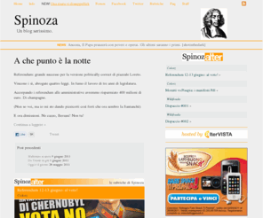 spinoza.it: Spinoza
Un blog serissimo. Ogni giorno, la satira più tagliente della rete.