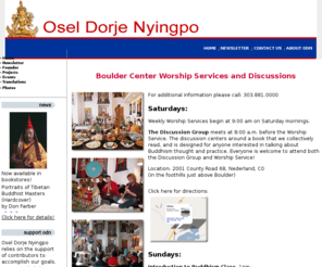 odn-usa.com: Osel Dorje Nyingpo
His Holiness the Dalai Lama will be giving a public talk and series of teachings 
		           in Miami, Florida from September 19th - 21st, 2004. Osel Dorje Nyingpo is honored 
				   to be sponsoring these events.  ODN is a non-profit organization dedicated to world peace efforts.