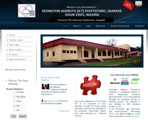 gaposa-ng.com: Welcome to Kesington Adebutu (ICT) Polytechnic, Saapade.
Joomla! - the dynamic portal engine and content management system