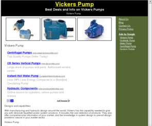 vickerspump.org: Vickers Pump
Looking for a Vickers pump? Best deals and information on Vickers pumps...
