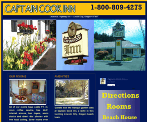 captaincookinn.com: Captain Cook Inn - Lincoln City, OR
An award winning 1940s motor mourt that captures a quieter and more gracious era. The Captain Cook Inn, located on the beautiful Oregon coast, welcomes you to Lincoln City and all that it has to offer.