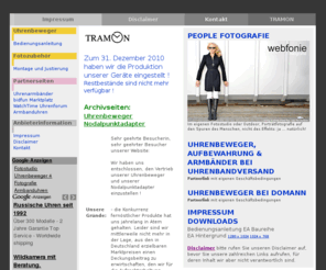 tramon.de: Uhrenbeweger >  Fotozubehör > Fotostudio TRAMON
TRAMON bietet Uhrenbeweger, Uhrenaufbewahrung, Nodalpunktadapter und Fotostudio-Service.