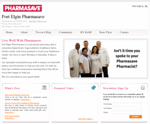 wardroppharmasave.com: Port Elgin Pharmasave
Port Elgin Pharmasave is a full service pharmacy with a cosmetics department, huge selection of giftware items, Carlton cards, and many products to meet your healthcare needs. We have two registered compression fitters on staff. Our store is open Monday to Saturday, 6 days a week.