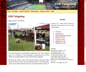 zobtailgating.com: Zemanek - Owens - Burda - Aggie Tailgating!
Fun & family friendly aggie football tailgate on campus at Texas A&M University