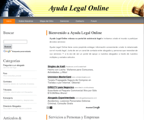 ayudalegalonline.com: Ayuda Legal Online
El mejor sistema de ayuda legal online, la mejor forma de conseguir un buen abogado. Servicio de Ayuda Legal