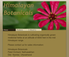 himalayanbotanicals.com: Himalayan Botanicals - About Us
Himalayan Botanicals are cultivating organically grown medicinal herbs at an altitude
   of 6500ft in the mid Himalayan range.